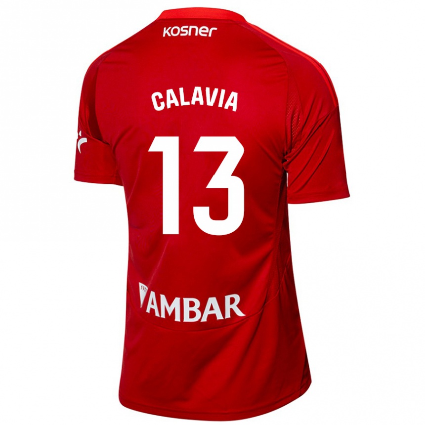 Mujer Fútbol Camiseta Carlos Calavia #13 Blanco Azul 2ª Equipación 2024/25 Perú