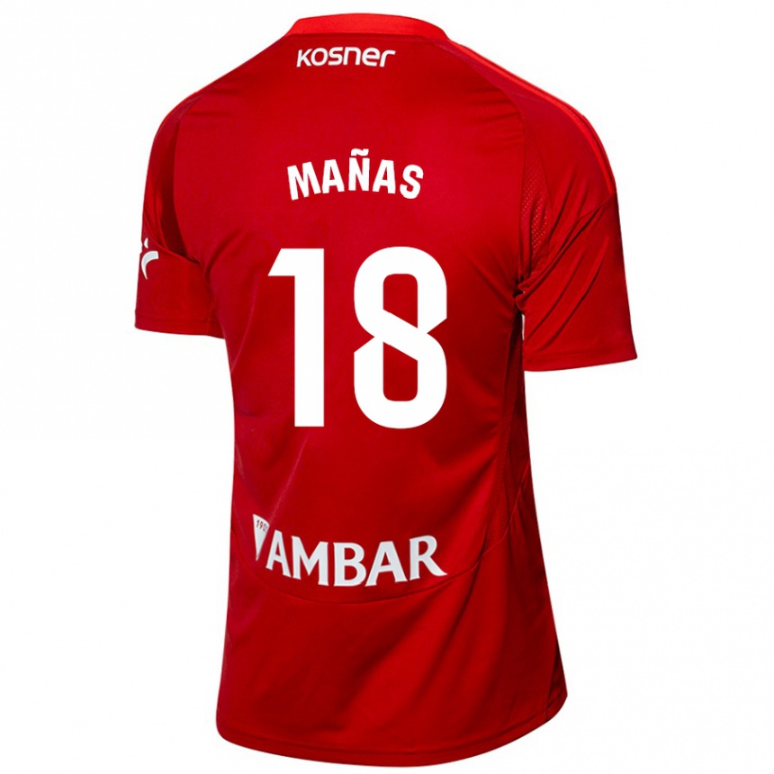 Mujer Fútbol Camiseta Aitor Mañas #18 Blanco Azul 2ª Equipación 2024/25 Perú