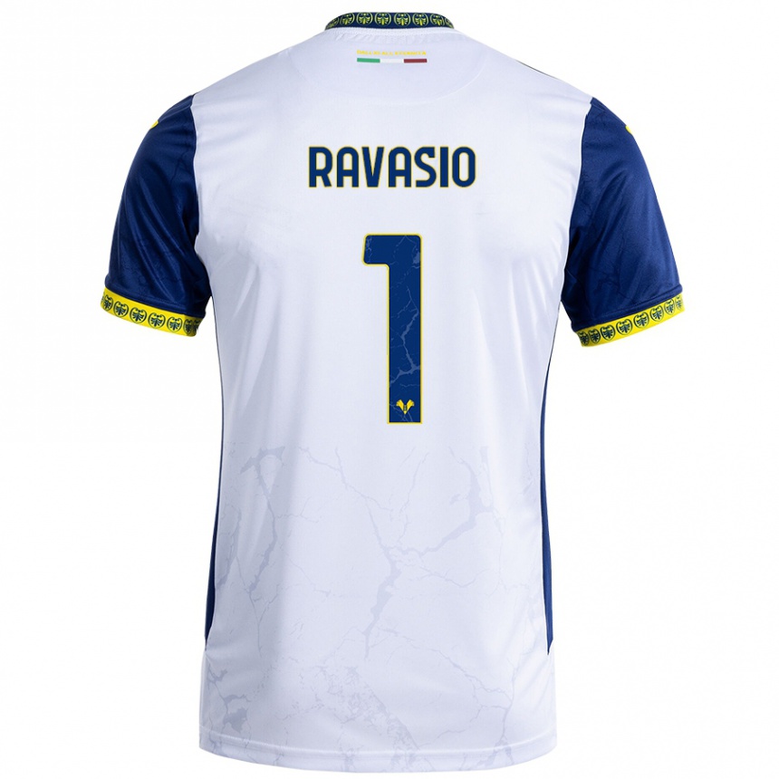 Mujer Fútbol Camiseta Manuel Ravasio #1 Blanco Azul 2ª Equipación 2024/25 Perú