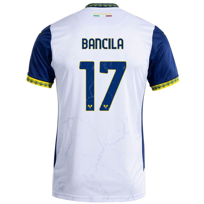 Mujer Fútbol Camiseta Darius Bancila #17 Blanco Azul 2ª Equipación 2024/25 Perú