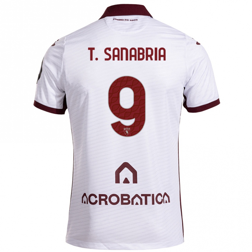 Mujer Fútbol Camiseta Antonio Sanabria #9 Blanco Granate 2ª Equipación 2024/25 Perú