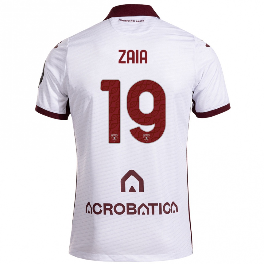 Mujer Fútbol Camiseta Edoardo Zaia #19 Blanco Granate 2ª Equipación 2024/25 Perú