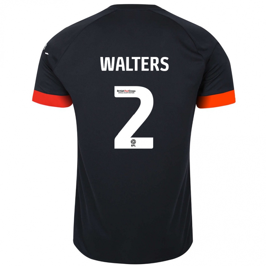 Mujer Fútbol Camiseta Reuell Walters #2 Negro Naranja 2ª Equipación 2024/25 Perú