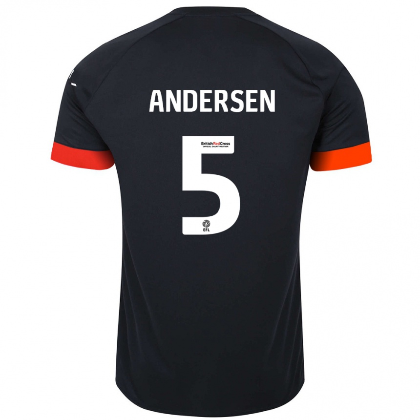 Mujer Fútbol Camiseta Mads Andersen #5 Negro Naranja 2ª Equipación 2024/25 Perú