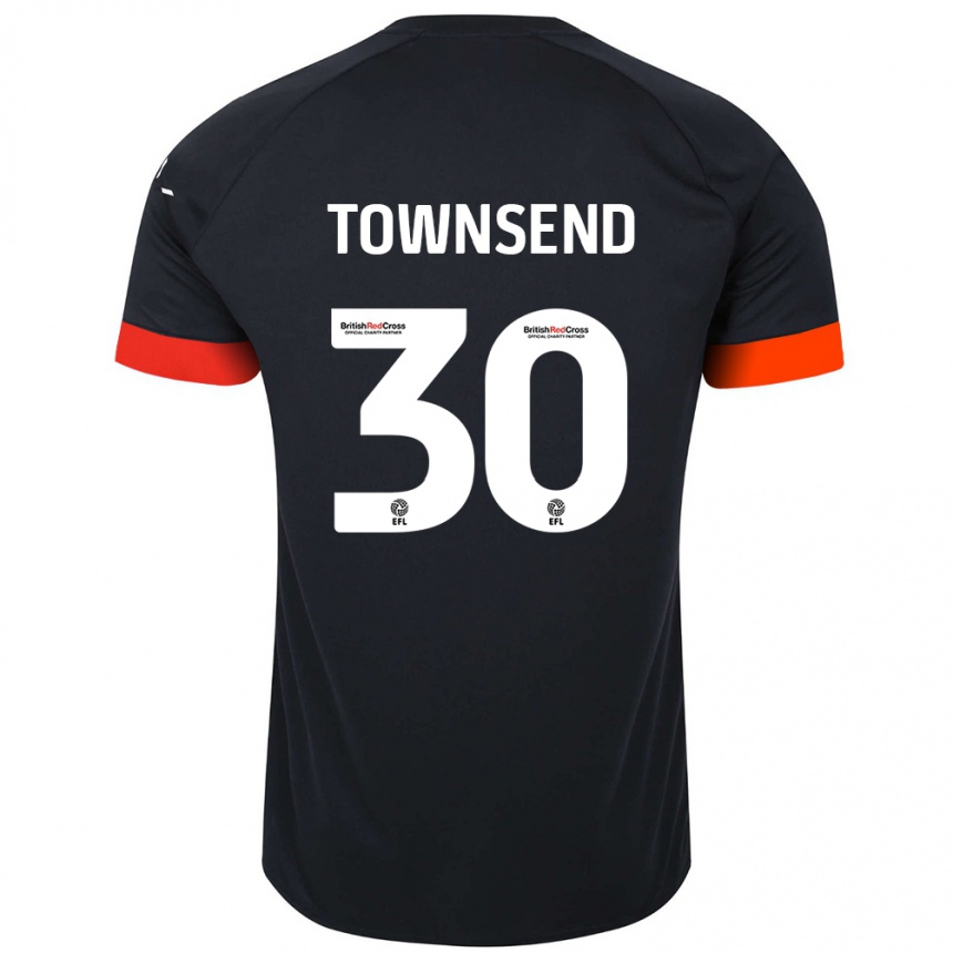 Mujer Fútbol Camiseta Andros Townsend #30 Negro Naranja 2ª Equipación 2024/25 Perú