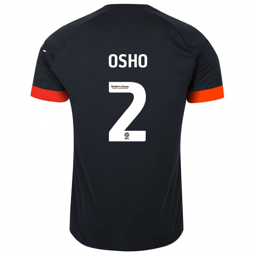 Mujer Fútbol Camiseta Gabriel Osho #2 Negro Naranja 2ª Equipación 2024/25 Perú