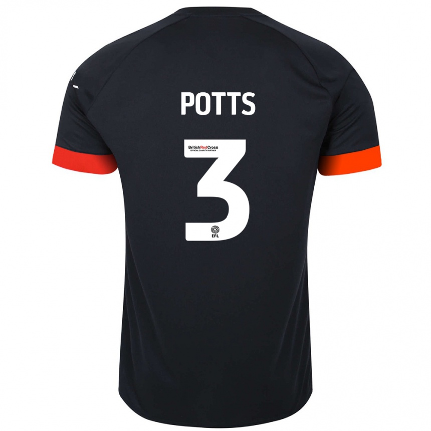 Mujer Fútbol Camiseta Dan Potts #3 Negro Naranja 2ª Equipación 2024/25 Perú