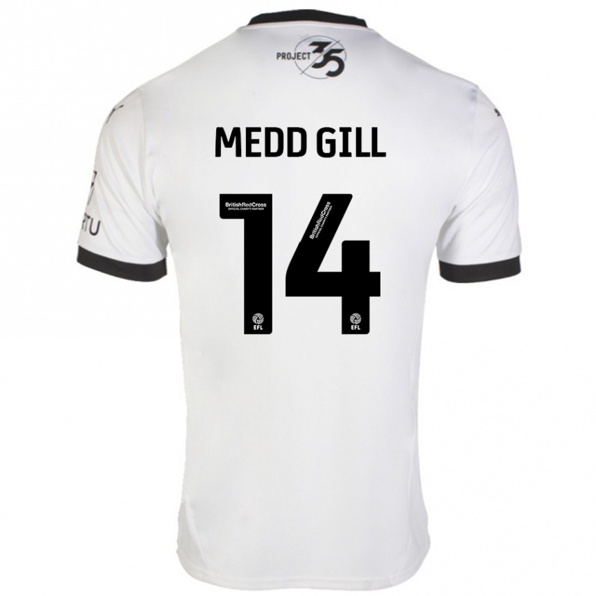 Mujer Fútbol Camiseta Tamsin Medd-Gill #14 Blanco Negro 2ª Equipación 2024/25 Perú