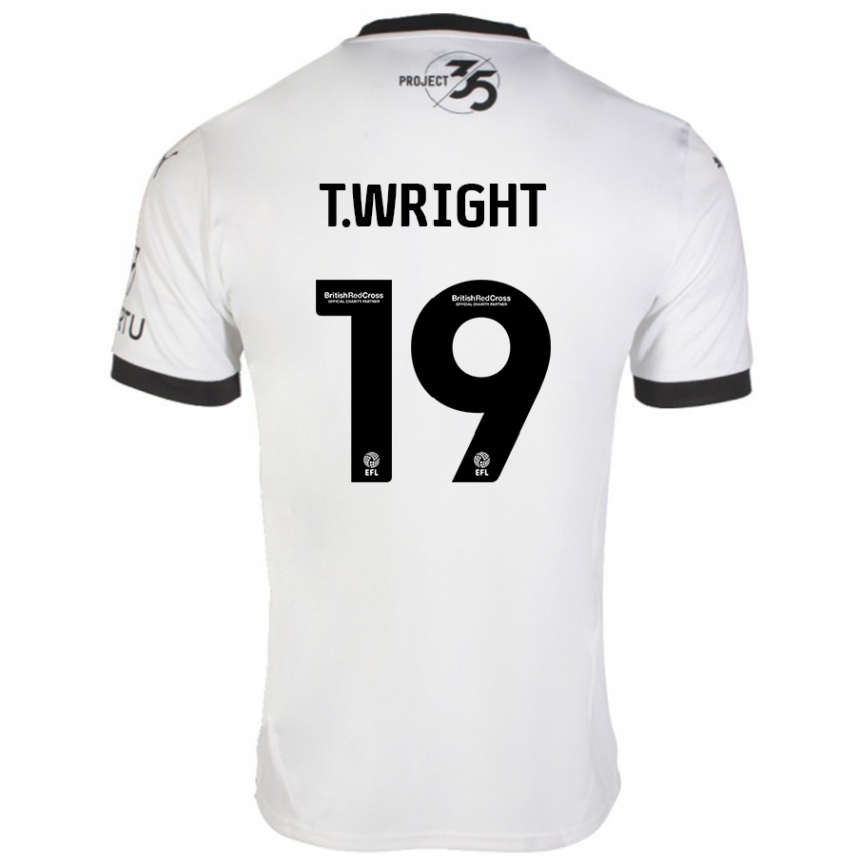 Mujer Fútbol Camiseta Tyreik Wright #19 Blanco Negro 2ª Equipación 2024/25 Perú