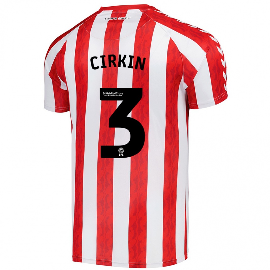 Niño Fútbol Camiseta Dennis Cirkin #3 Rojo Blanco 1ª Equipación 2024/25 Perú