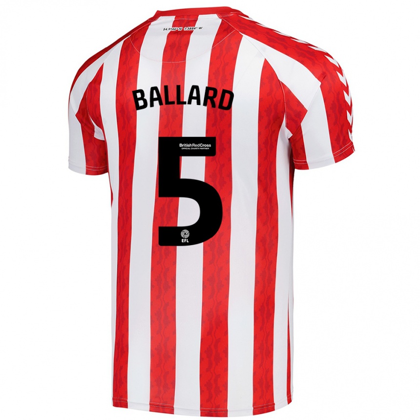 Niño Fútbol Camiseta Daniel Ballard #5 Rojo Blanco 1ª Equipación 2024/25 Perú