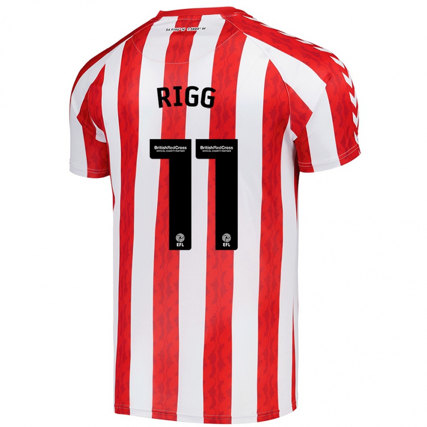 Niño Fútbol Camiseta Chris Rigg #11 Rojo Blanco 1ª Equipación 2024/25 Perú