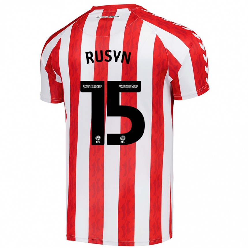 Niño Fútbol Camiseta Nazariy Rusyn #15 Rojo Blanco 1ª Equipación 2024/25 Perú