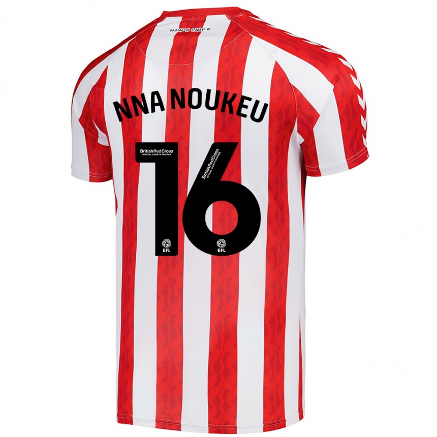 Niño Fútbol Camiseta Blondy Nna Noukeu #16 Rojo Blanco 1ª Equipación 2024/25 Perú