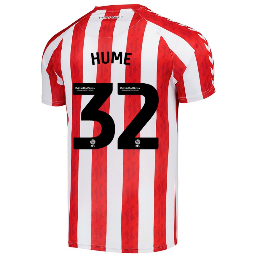 Niño Fútbol Camiseta Trai Hume #32 Rojo Blanco 1ª Equipación 2024/25 Perú