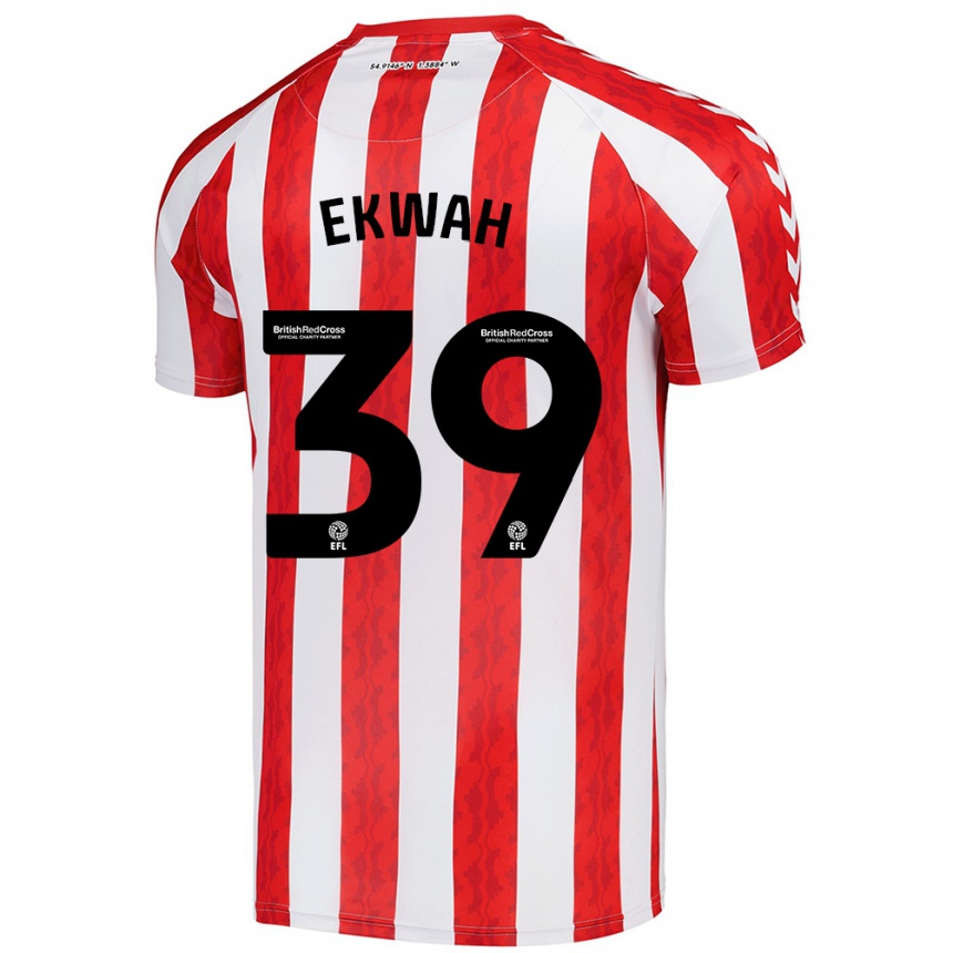 Niño Fútbol Camiseta Pierre Ekwah #39 Rojo Blanco 1ª Equipación 2024/25 Perú