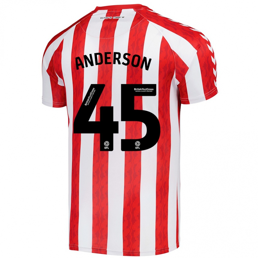 Niño Fútbol Camiseta Joe Anderson #45 Rojo Blanco 1ª Equipación 2024/25 Perú