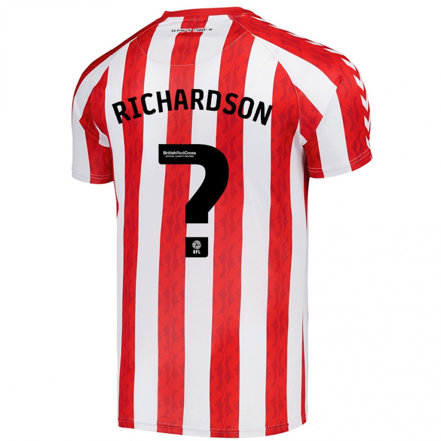 Niño Fútbol Camiseta Adam Richardson #0 Rojo Blanco 1ª Equipación 2024/25 Perú