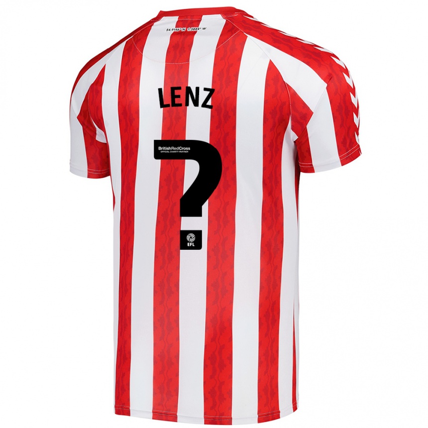 Niño Fútbol Camiseta Elias Lenz #0 Rojo Blanco 1ª Equipación 2024/25 Perú