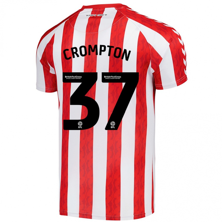 Niño Fútbol Camiseta Ben Crompton #37 Rojo Blanco 1ª Equipación 2024/25 Perú