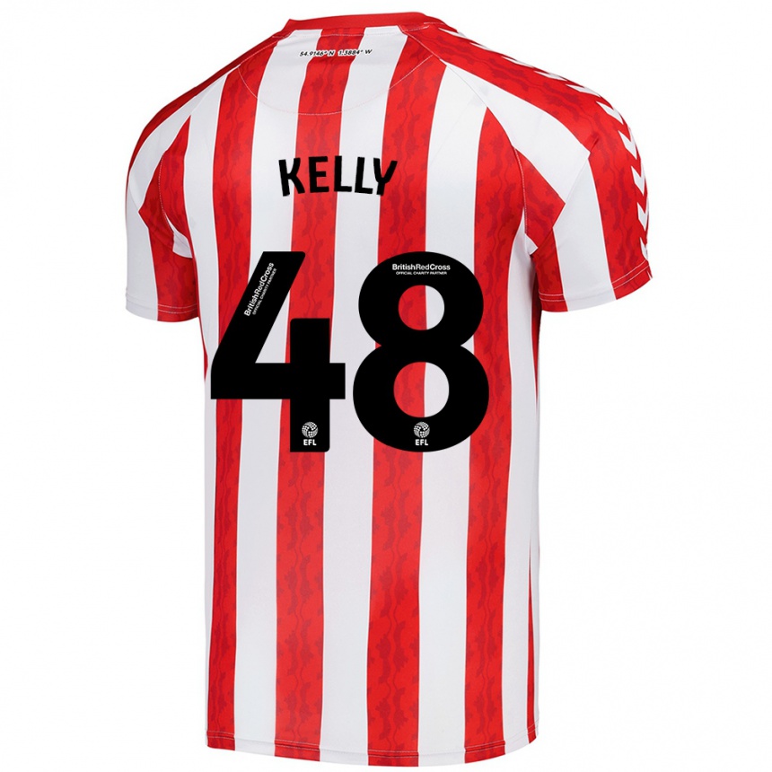 Niño Fútbol Camiseta Caden Kelly #48 Rojo Blanco 1ª Equipación 2024/25 Perú