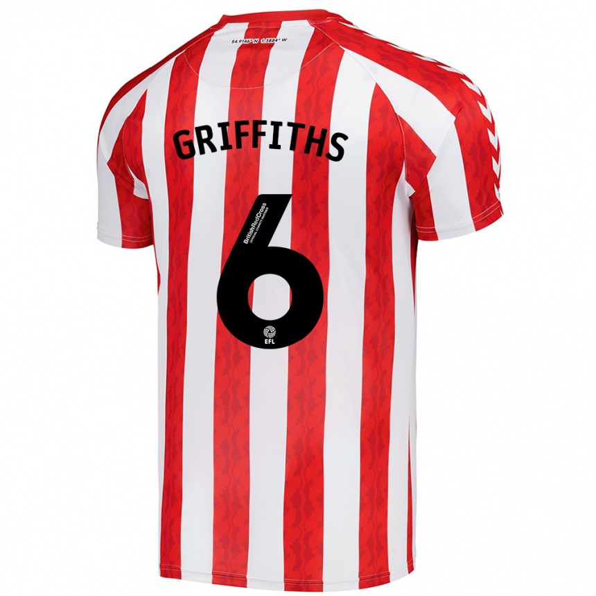 Niño Fútbol Camiseta Louise Griffiths #6 Rojo Blanco 1ª Equipación 2024/25 Perú