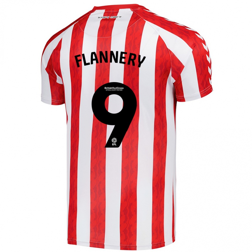 Niño Fútbol Camiseta Keira Flannery #9 Rojo Blanco 1ª Equipación 2024/25 Perú