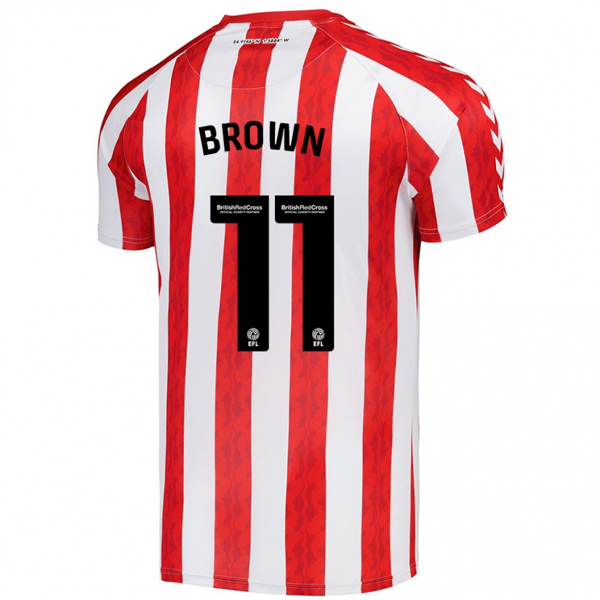 Niño Fútbol Camiseta Jessica Brown #11 Rojo Blanco 1ª Equipación 2024/25 Perú