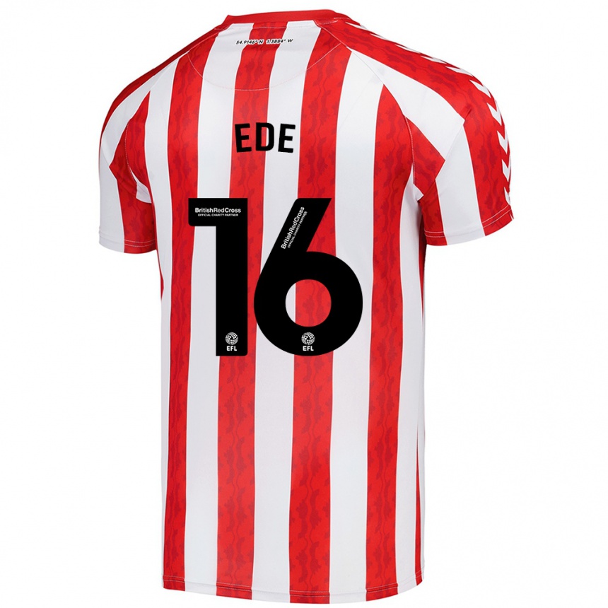 Niño Fútbol Camiseta Grace Ede #16 Rojo Blanco 1ª Equipación 2024/25 Perú