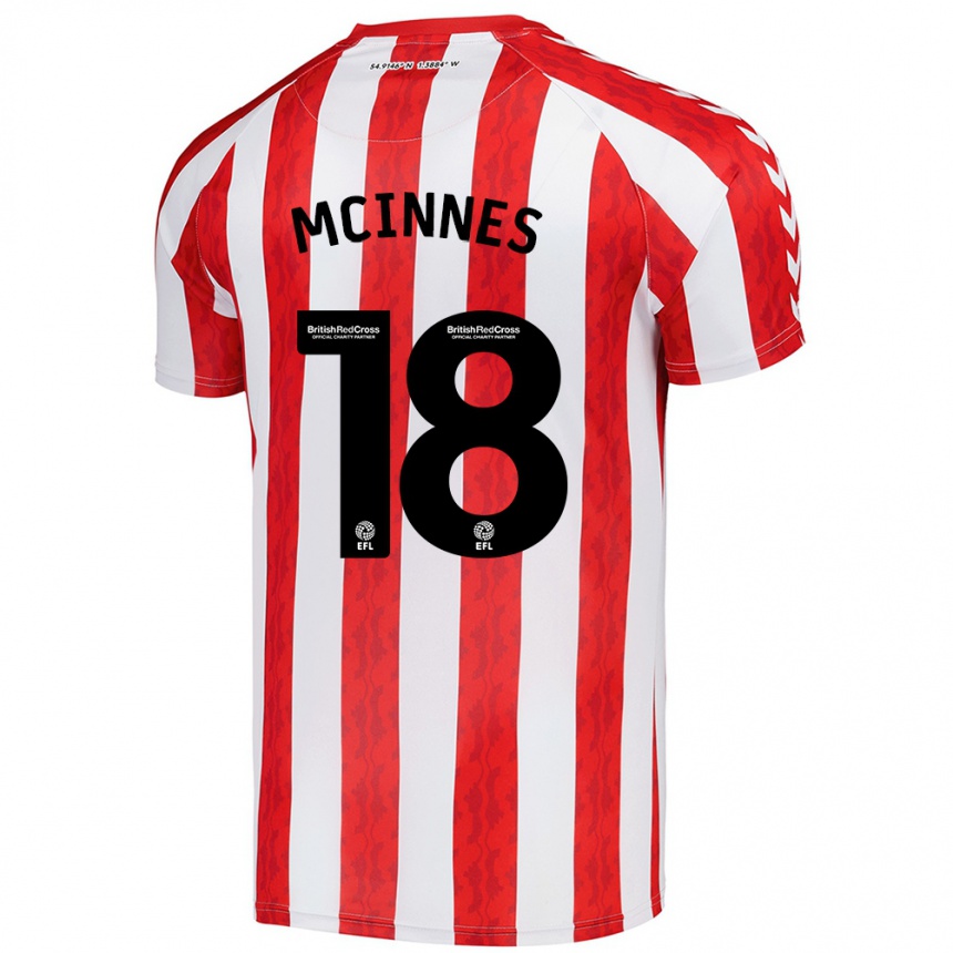 Niño Fútbol Camiseta Libby Mcinnes #18 Rojo Blanco 1ª Equipación 2024/25 Perú