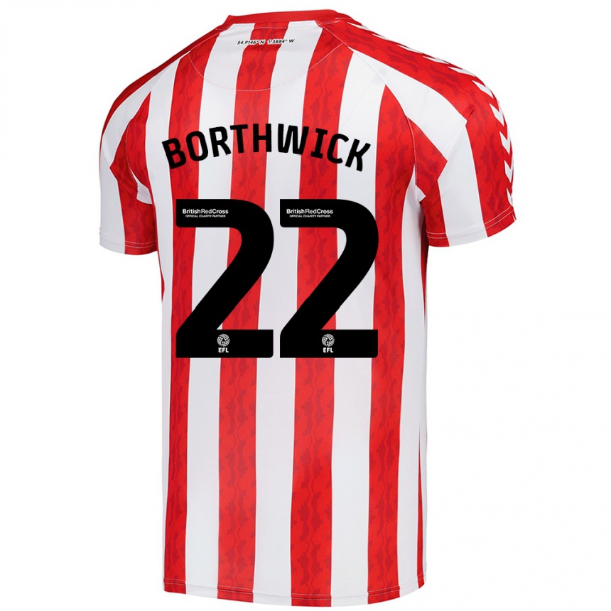 Niño Fútbol Camiseta Megan Borthwick #22 Rojo Blanco 1ª Equipación 2024/25 Perú