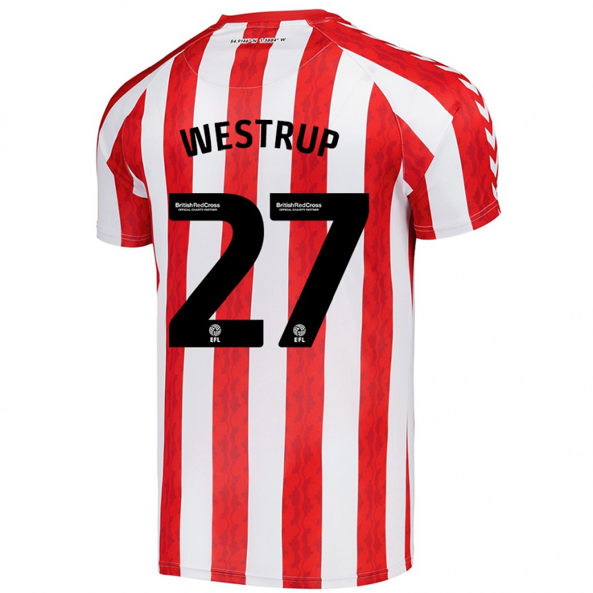 Niño Fútbol Camiseta Brianna Westrup #27 Rojo Blanco 1ª Equipación 2024/25 Perú