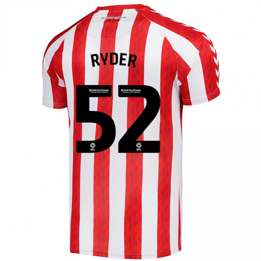 Niño Fútbol Camiseta Joe Ryder #52 Rojo Blanco 1ª Equipación 2024/25 Perú