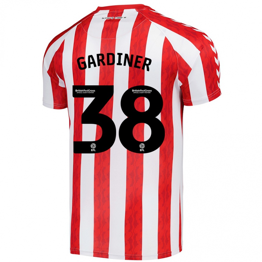 Niño Fútbol Camiseta Harry Gardiner #38 Rojo Blanco 1ª Equipación 2024/25 Perú