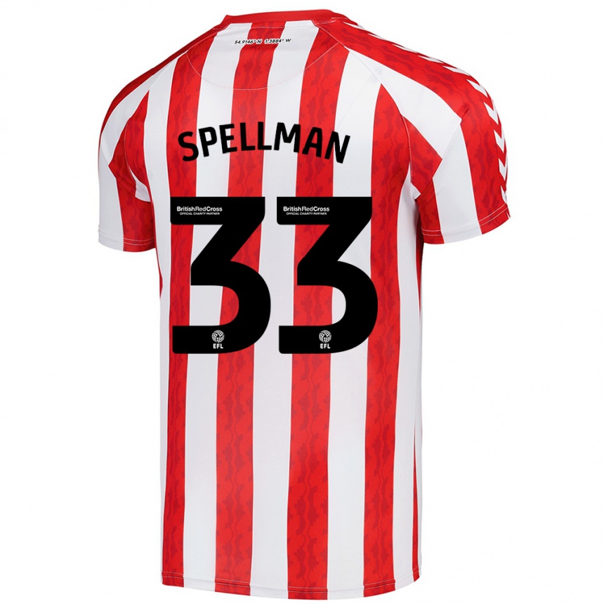 Niño Fútbol Camiseta Michael Spellman #33 Rojo Blanco 1ª Equipación 2024/25 Perú