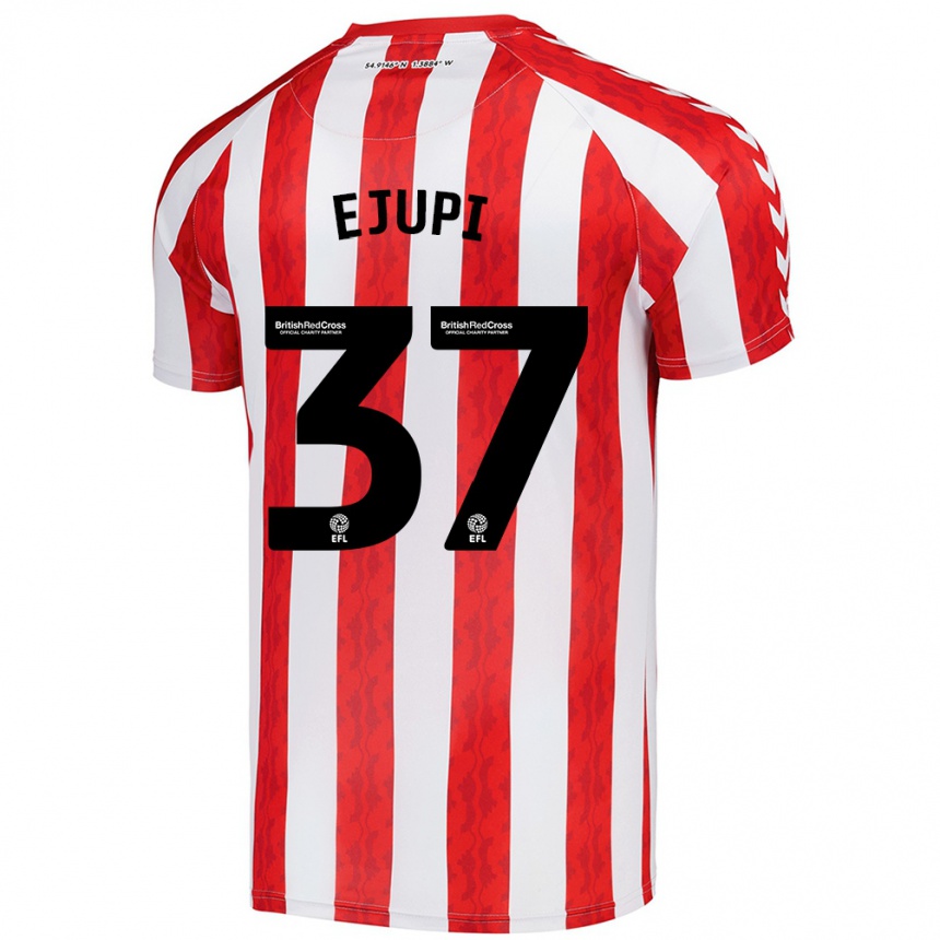 Niño Fútbol Camiseta Elizabeta Ejupi #37 Rojo Blanco 1ª Equipación 2024/25 Perú