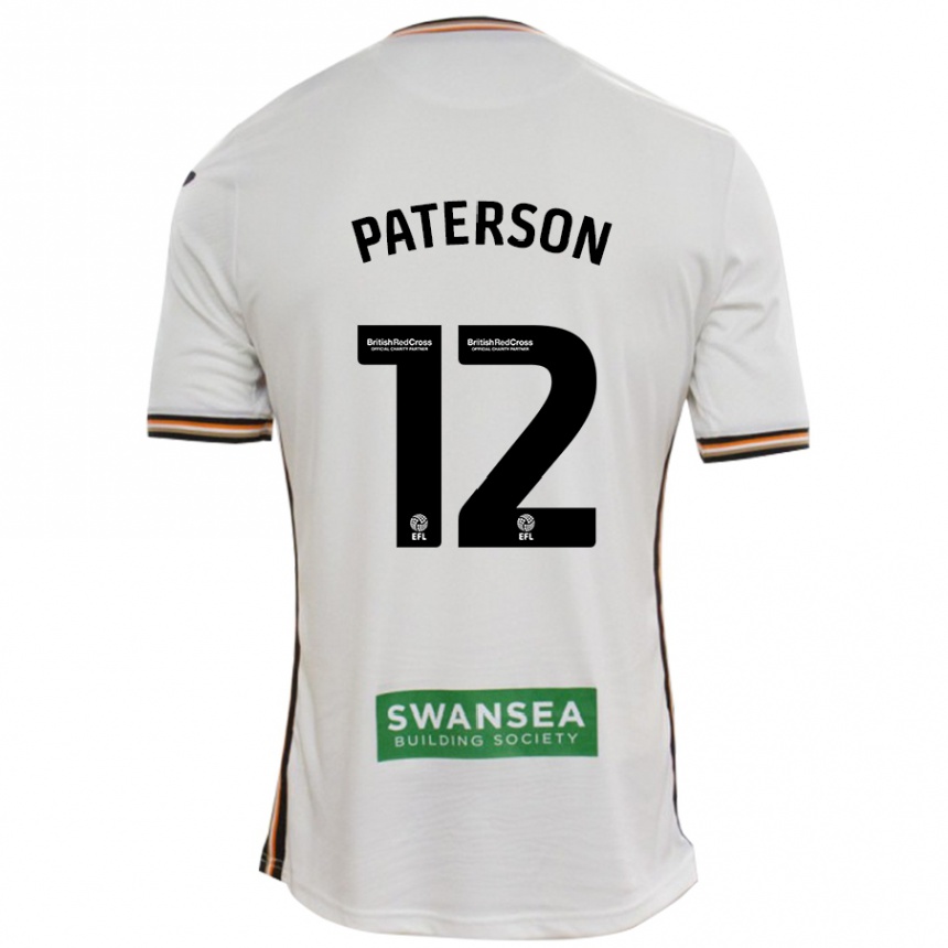 Niño Fútbol Camiseta Jamie Paterson #12 Blanco 1ª Equipación 2024/25 Perú