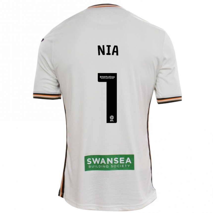 Niño Fútbol Camiseta Ffion Rees Nia #1 Blanco 1ª Equipación 2024/25 Perú