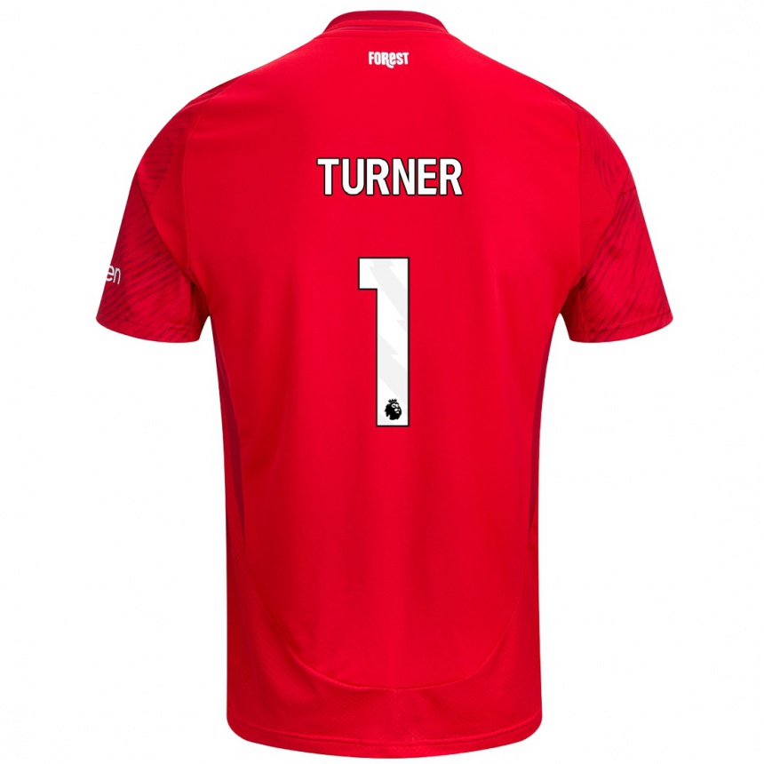 Niño Fútbol Camiseta Matt Turner #1 Rojo Blanco 1ª Equipación 2024/25 Perú