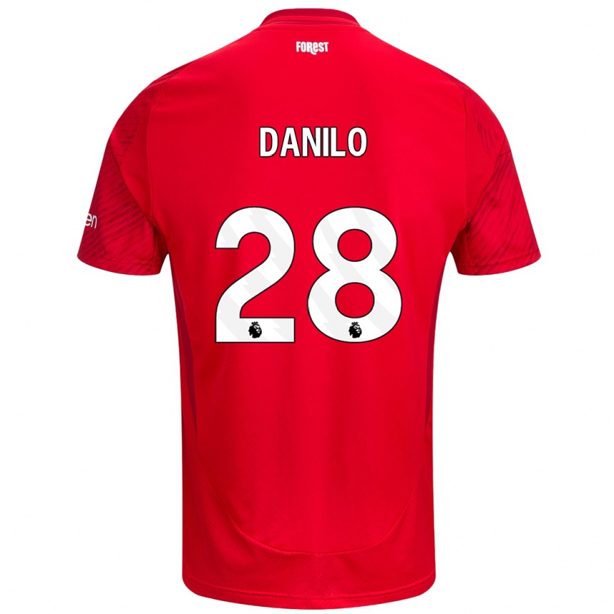 Niño Fútbol Camiseta Danilo #28 Rojo Blanco 1ª Equipación 2024/25 Perú