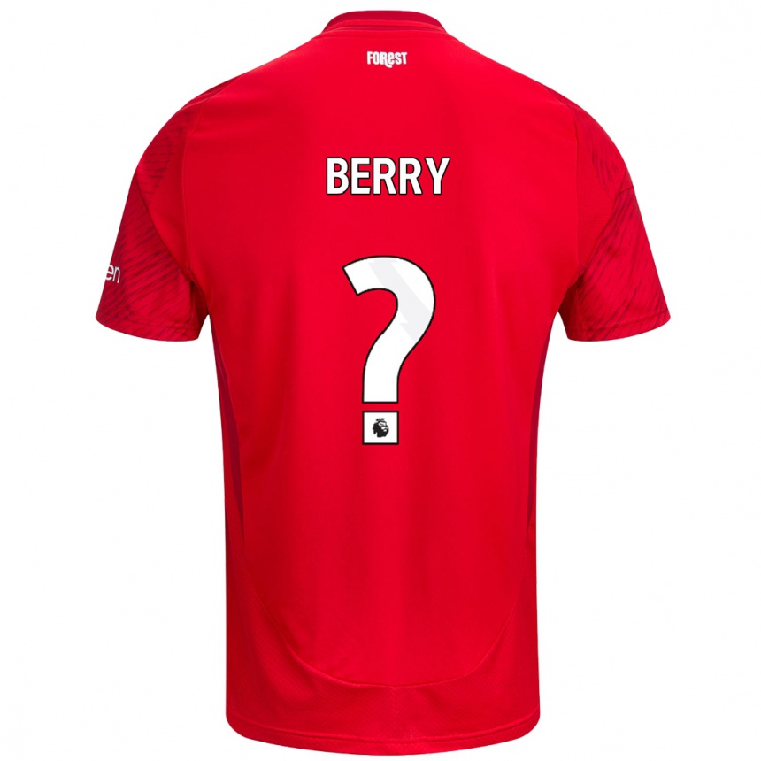 Niño Fútbol Camiseta Adam Berry #0 Rojo Blanco 1ª Equipación 2024/25 Perú