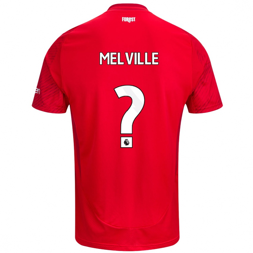 Niño Fútbol Camiseta Logan Melville #0 Rojo Blanco 1ª Equipación 2024/25 Perú