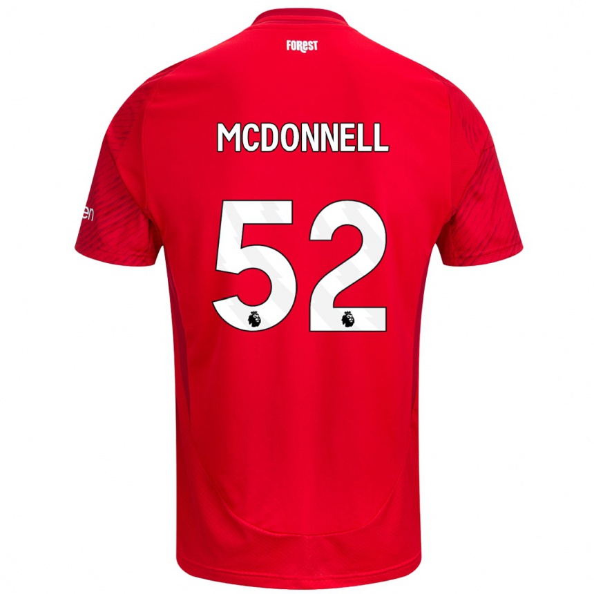 Niño Fútbol Camiseta Jamie Mcdonnell #52 Rojo Blanco 1ª Equipación 2024/25 Perú