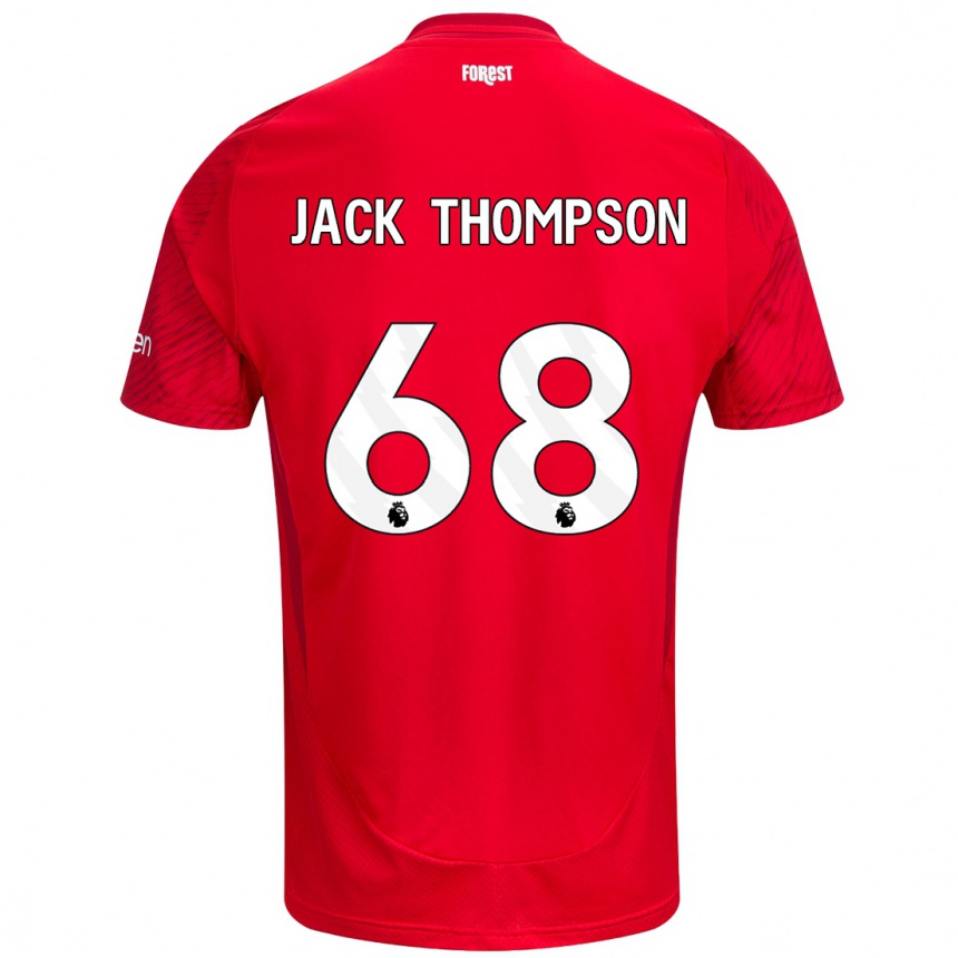 Niño Fútbol Camiseta Jack Thompson #68 Rojo Blanco 1ª Equipación 2024/25 Perú