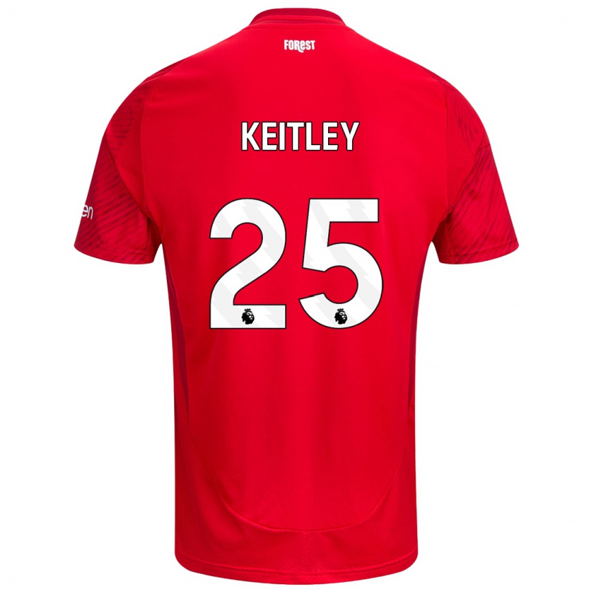 Niño Fútbol Camiseta Alice Keitley #25 Rojo Blanco 1ª Equipación 2024/25 Perú