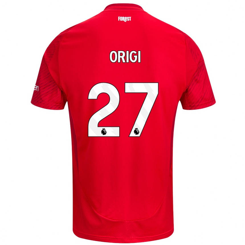 Niño Fútbol Camiseta Divock Origi #27 Rojo Blanco 1ª Equipación 2024/25 Perú