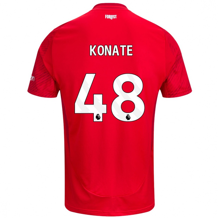 Niño Fútbol Camiseta Ateef Konaté #48 Rojo Blanco 1ª Equipación 2024/25 Perú