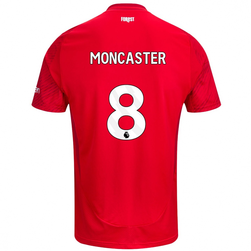 Niño Fútbol Camiseta Mai Moncaster #8 Rojo Blanco 1ª Equipación 2024/25 Perú