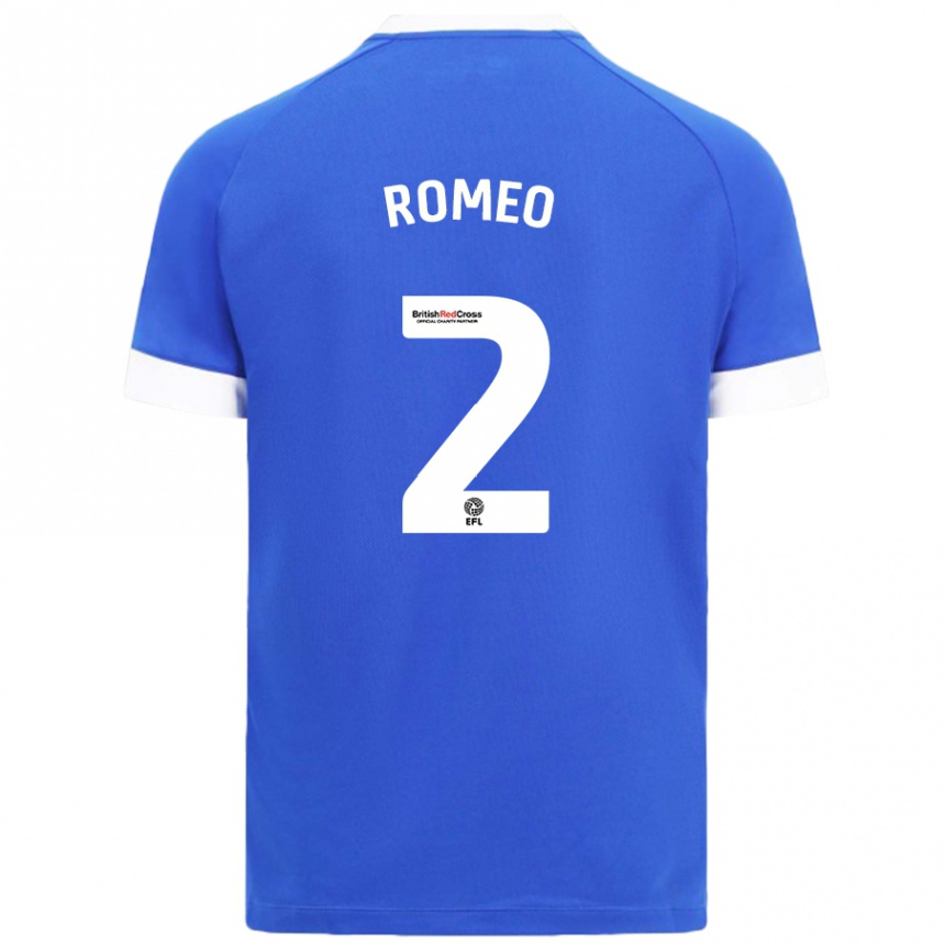 Niño Fútbol Camiseta Mahlon Romeo #2 Azul Cielo 1ª Equipación 2024/25 Perú