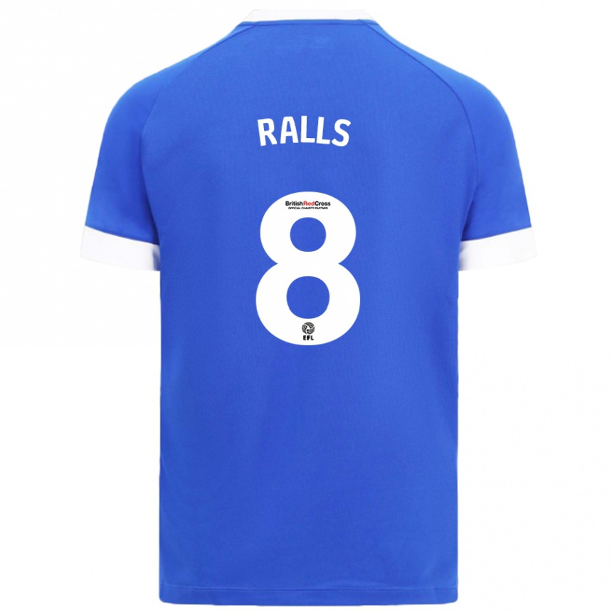 Niño Fútbol Camiseta Joe Ralls #8 Azul Cielo 1ª Equipación 2024/25 Perú